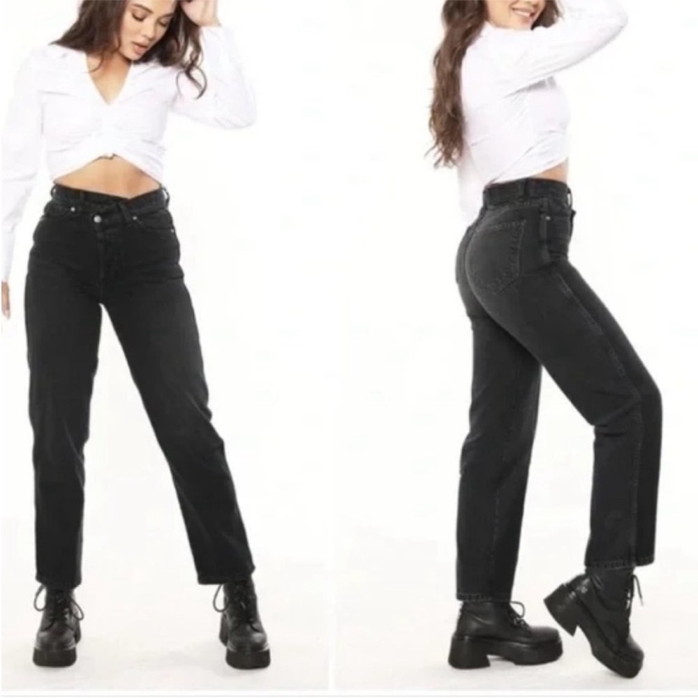 Revice Criss Cross Black Denim Jeans 90s